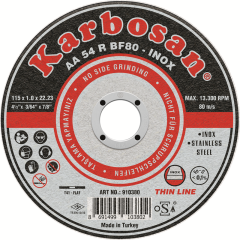 Karbosan 115*1,0*22 İnox Thinline Kesici 910380